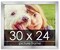 30x24 Solid Wood Picture Frame with UV-Resistant Acrylic & Acid-Free Backing, Available in 6 Finishes: Matte Black, Matte White, Metallic Bronze, Silver, Natural Wood Grain & Mahogany